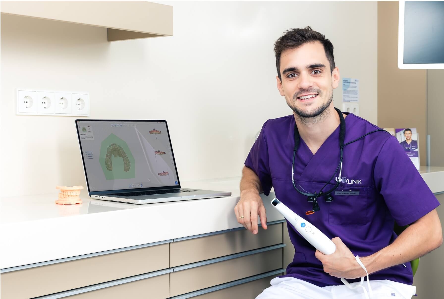digitális fogászati lenyomatvétel folyamata Budapesten, az Uniklinik Fogászati és Implantációs Központban